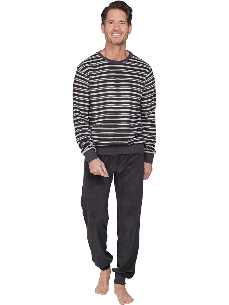 Pastunette Heren badstof pyjama met lange mouwen - Brown