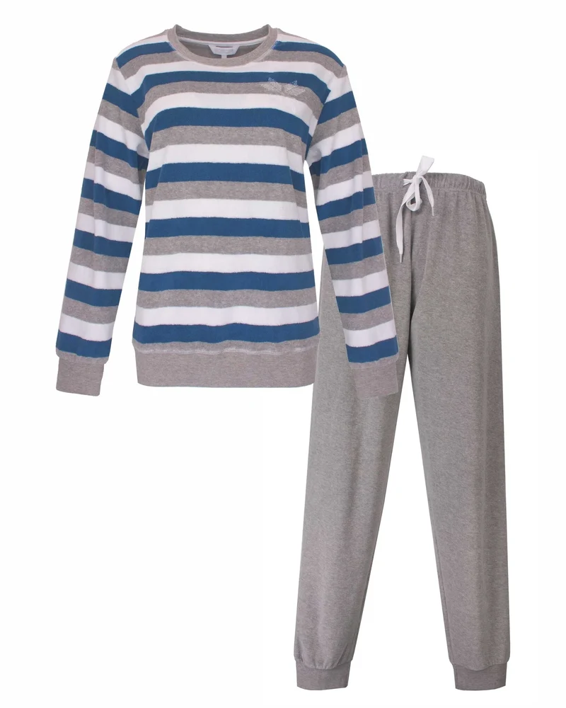 Tenderness dames pyjama Badstof - grijze streep