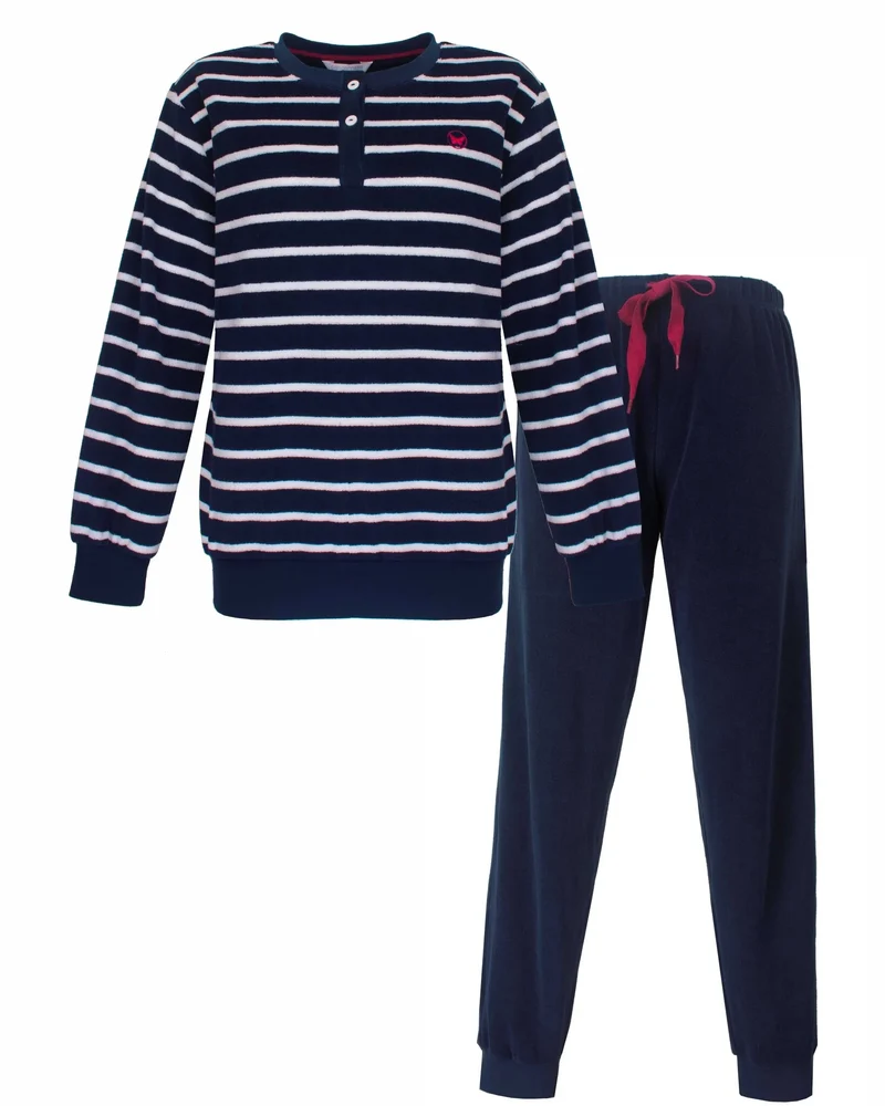 Tenderness dames pyjama Badstof - Blauwe streep