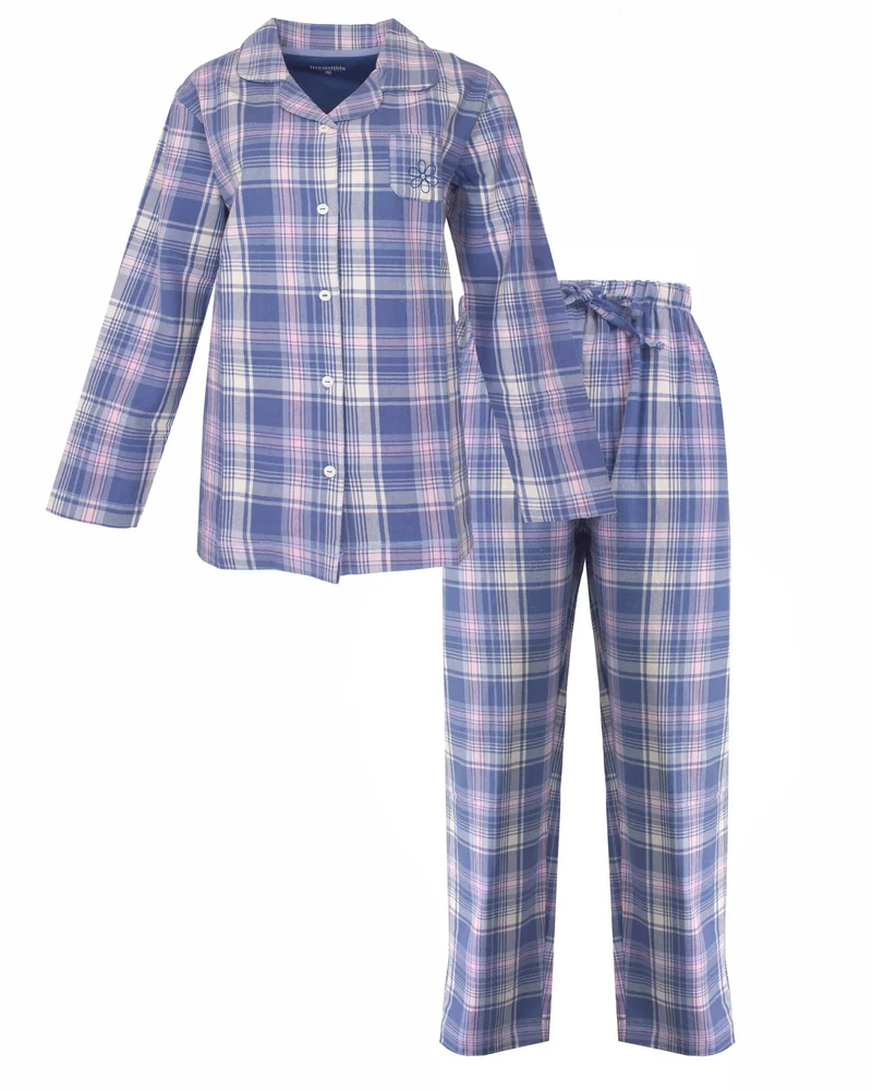 Irresistible flanellen dames pyjama - Blue