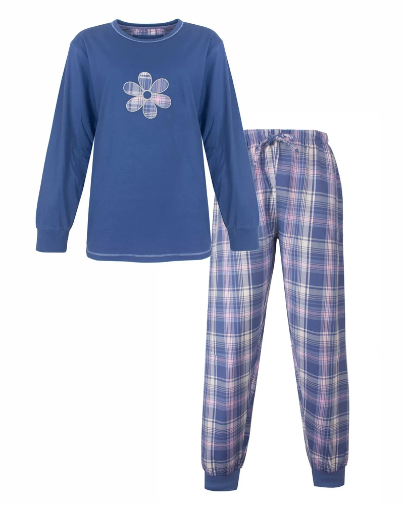 Irresistible dames pyjama met flanellen broek - Flower