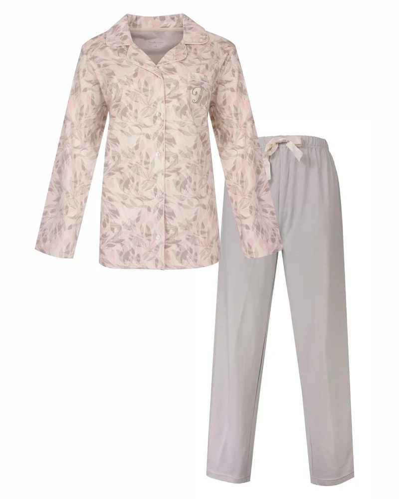 Tenderness dames pyjama - Doorknoop knoopsluiting - Grey