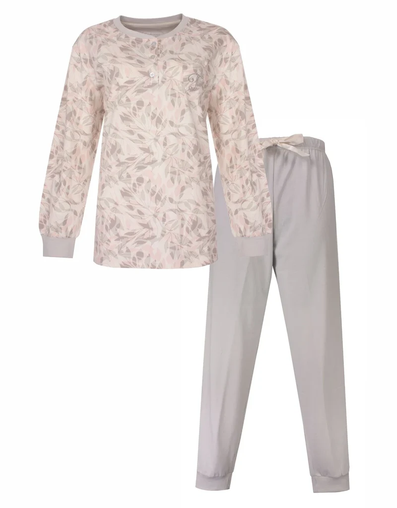 Tenderness dames pyjama Tricot lange mouw - Grey Flower