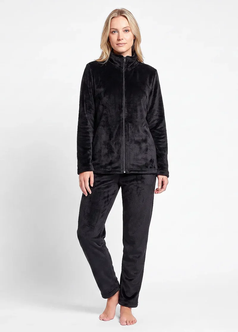Gaubert dames huispak Fleece met rits - Loungeset