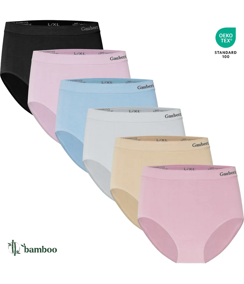 Gaubert 6-pak bamboe taille slips dames