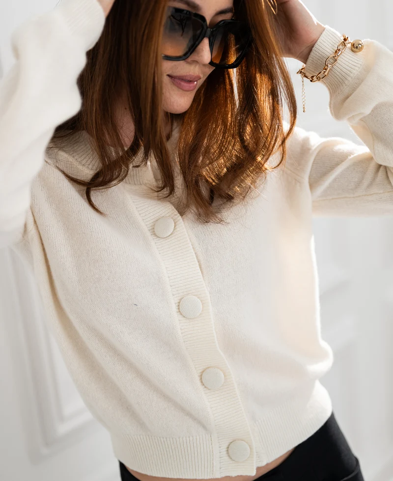 Kort merino vest LA ISABELLE Cream