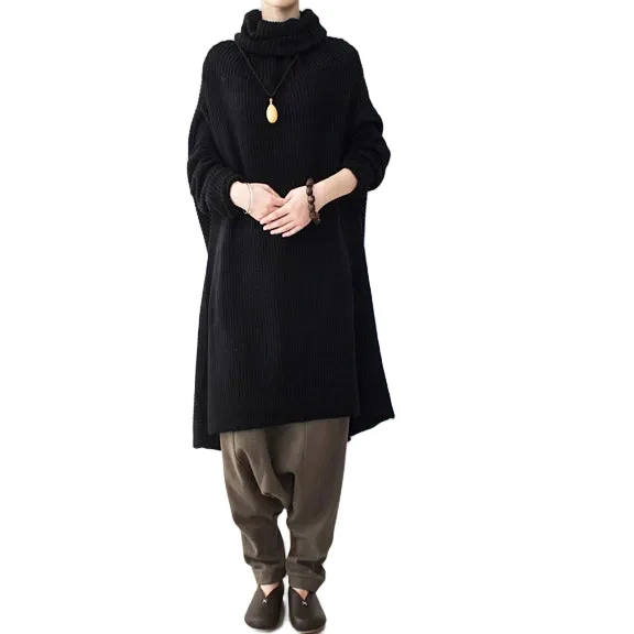 Dames Oversized Gebreide Winterjurk met Coltrui