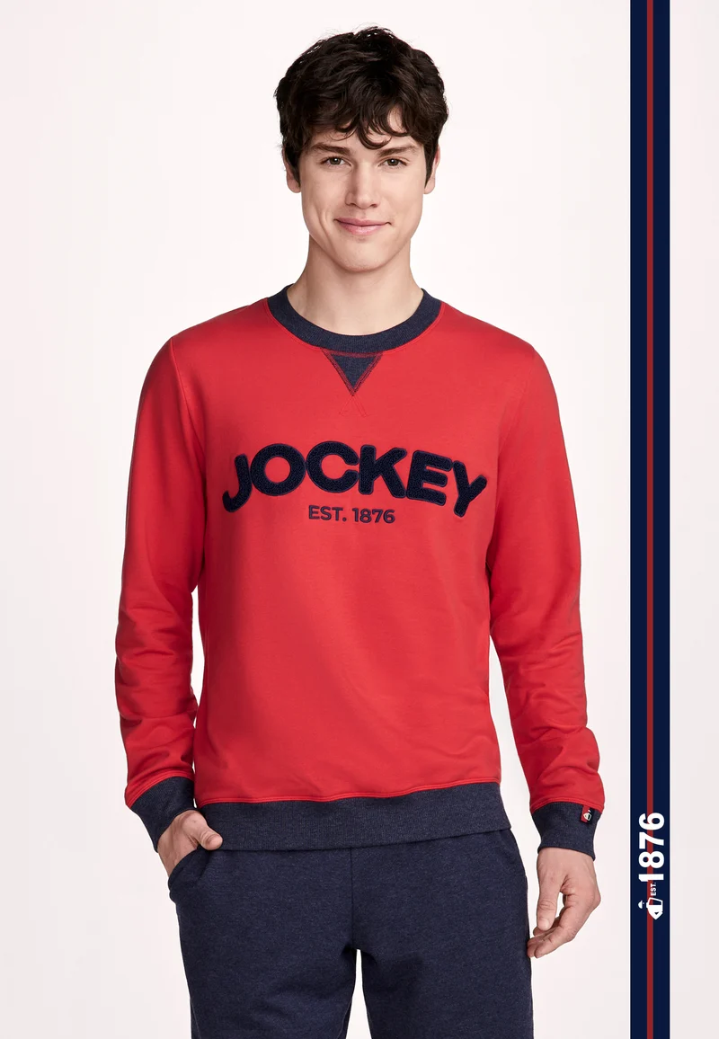 Jockey® Lightweight Cotton Blend Fleece Crew Sweatshirt