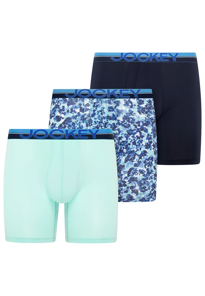 Jockey® Infinite Cool Microfiber Stretch 8" Long Leg Boxer Brief - 3 Pack