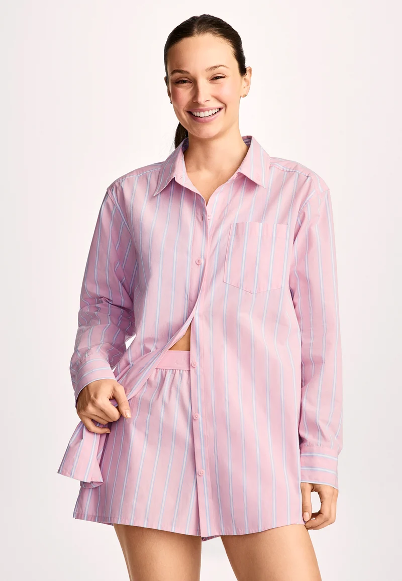 Jockey® Cotton Poplin Long Sleeve Button Up
