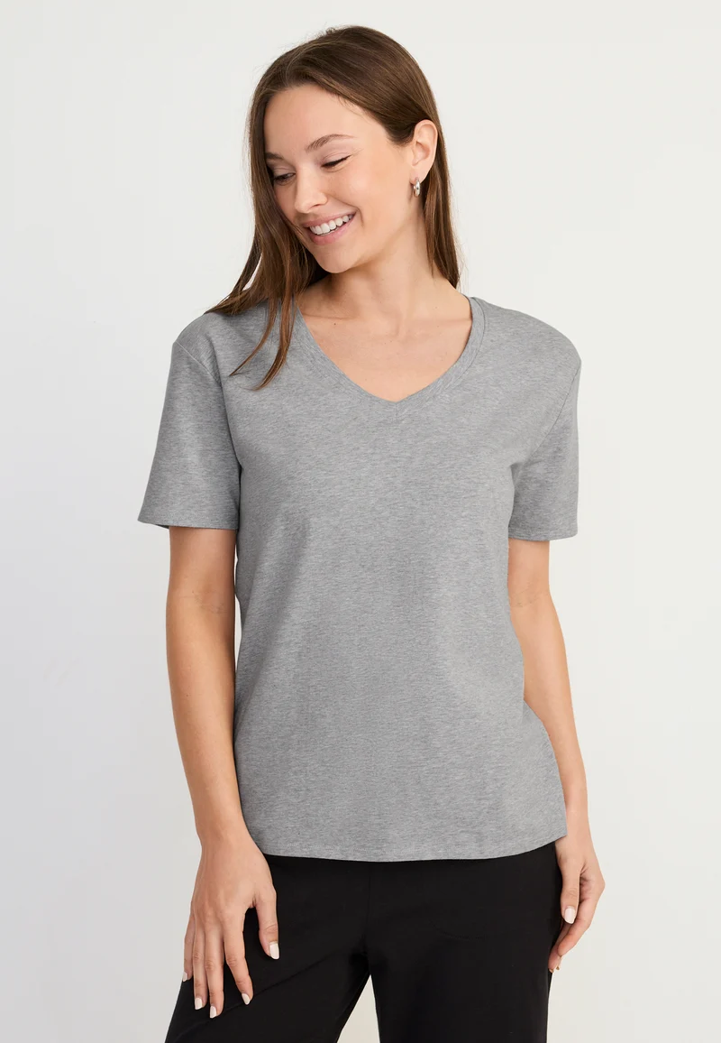 Jockey® Cotton Stretch Short Sleeve V-Neck Top