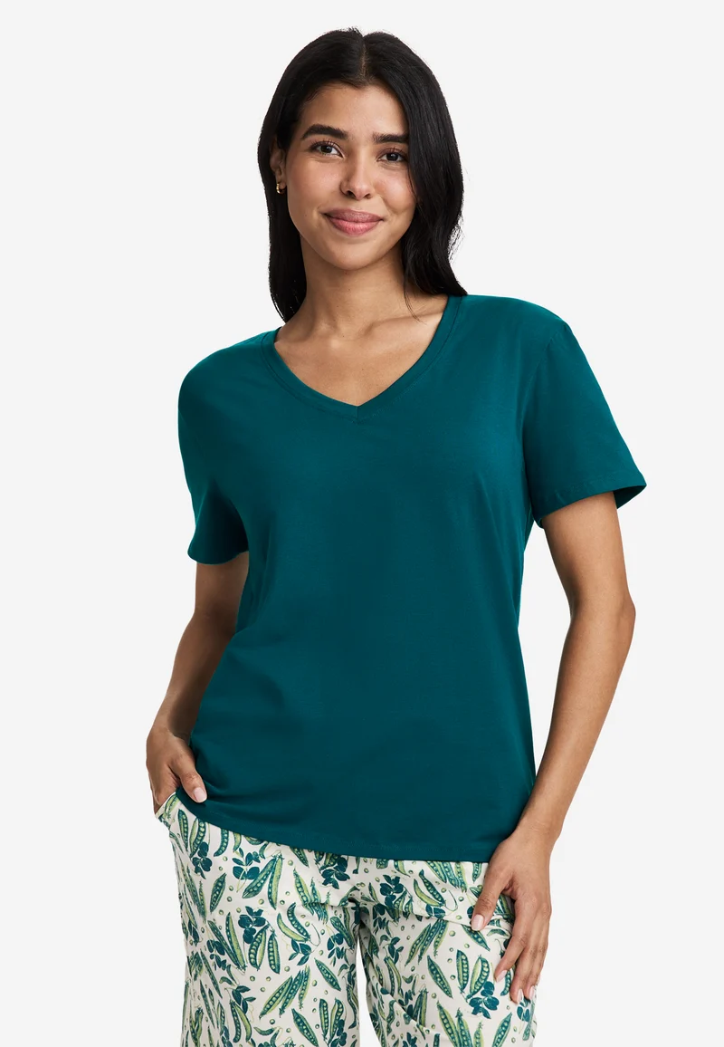 Jockey® Cotton Stretch Short Sleeve V-Neck Top