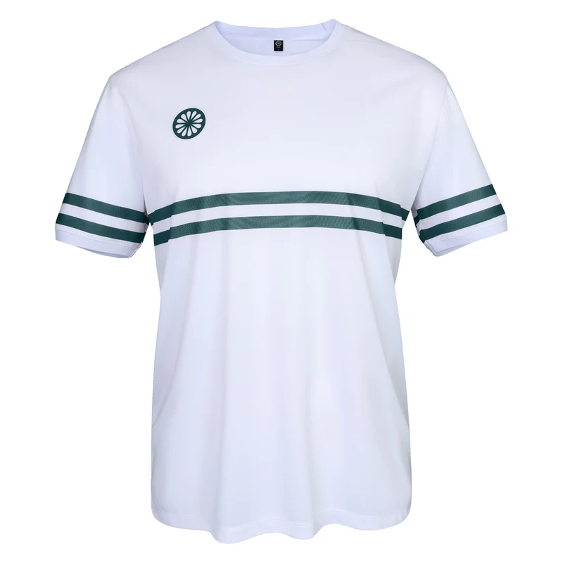 Indian Maharadja Men Pique Striped Tee White - Ocean