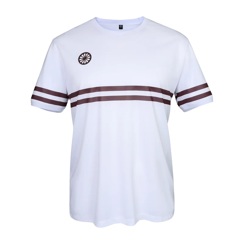 Indian Maharadja Men Pique Striped Tee White - Dark Berry