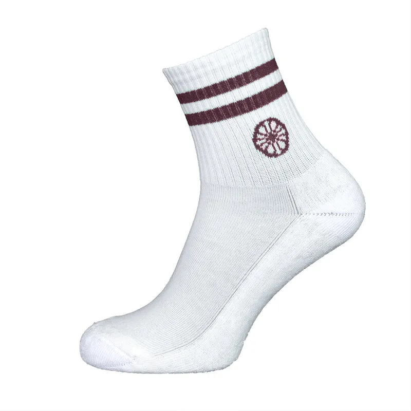 Indian Maharadja Striped Short Sock Dark Berry