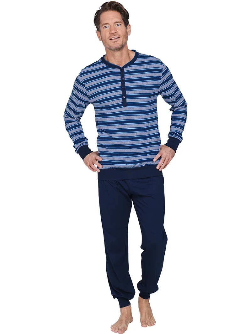 Pastunette katoenen Heren pyjama lange mouwen - Darkblue