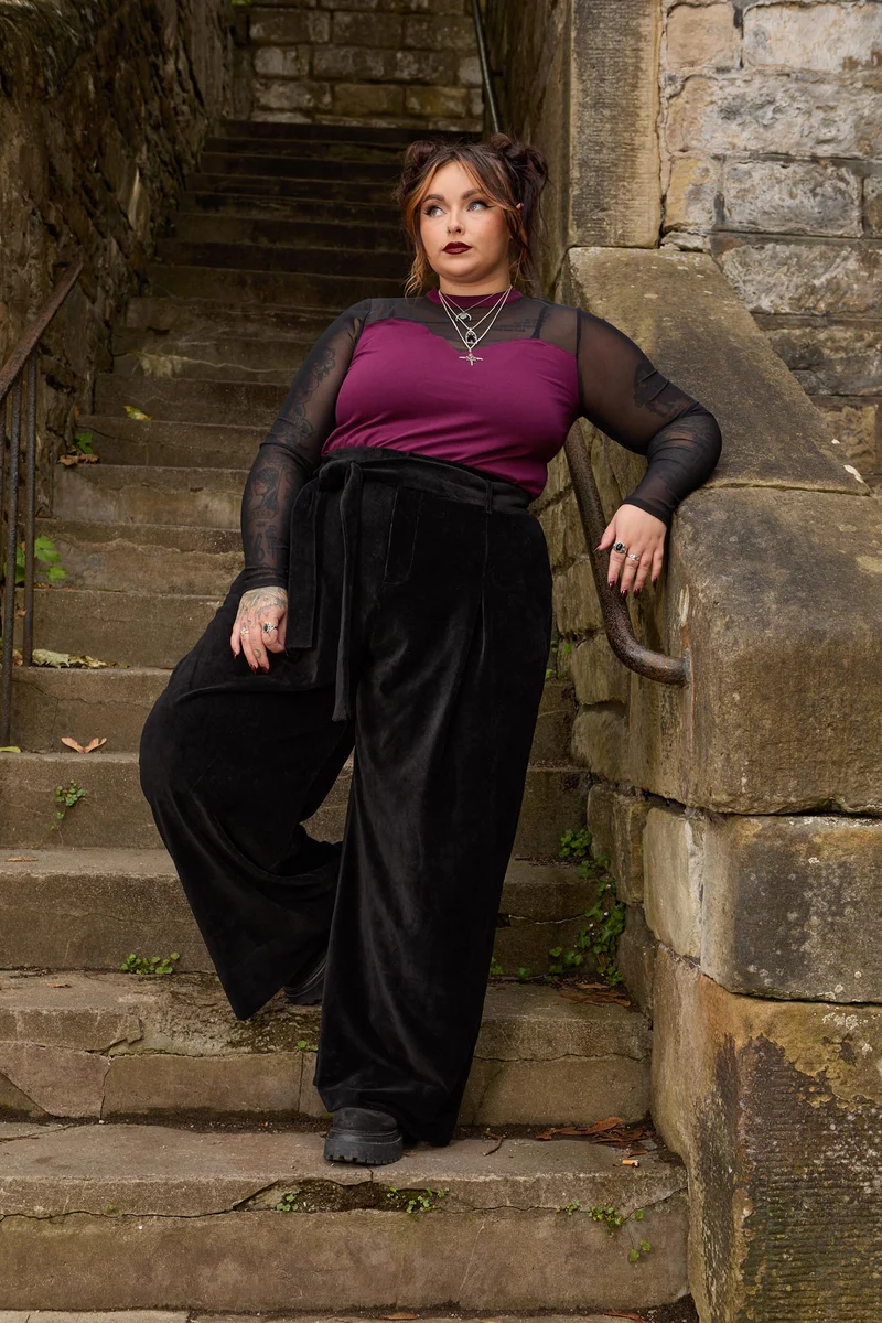 Florence Mesh Sleeve Top - Cherry