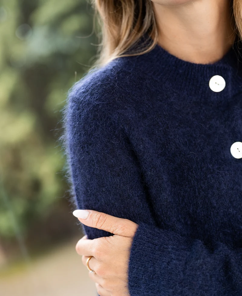 Mohair vest LA ELOIS Navy