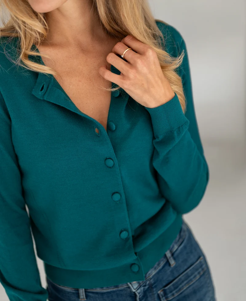Merino vestje LA JULIETTE Dark Teal