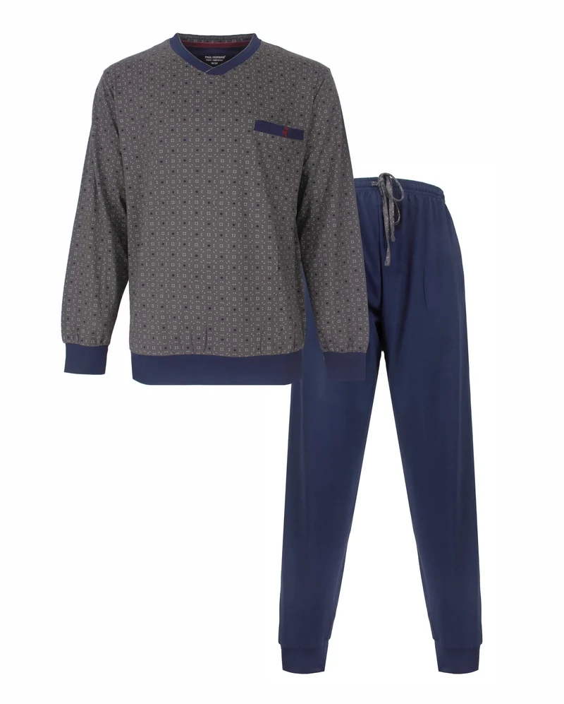 Paul Hopkins pyjama heren lange mouw - Antraciet