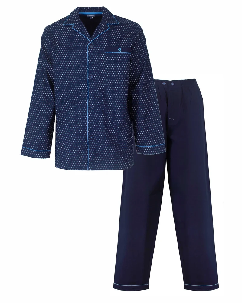 Paul Hopkins heren pyjama doorknoop - Knoopsluiting - poplin