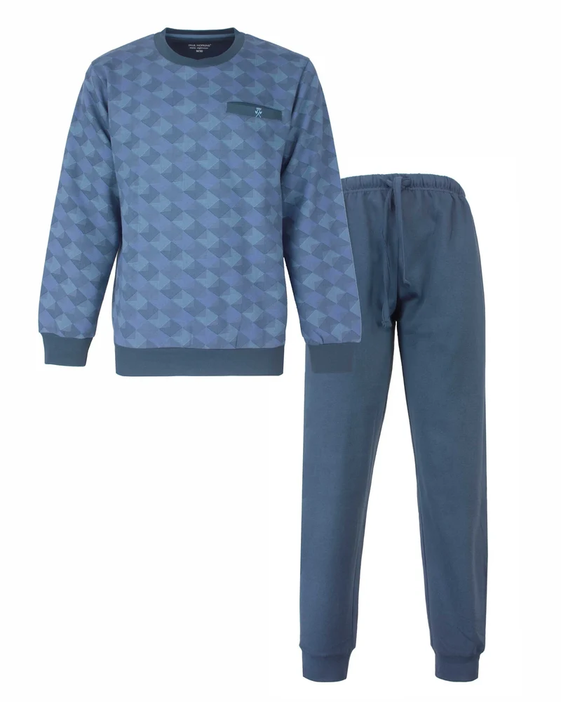 Paul Hopkins Fleece pyjama heren - Winter blauw