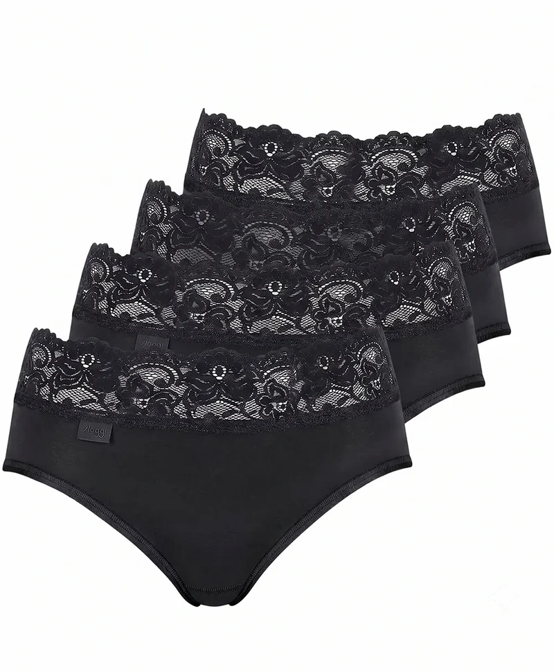 Sloggi 4-pack Romance Midi - kanten dames heup slip