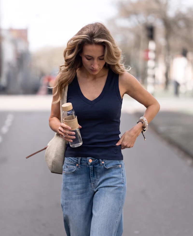 Luxe & soft top LA VALE Donkerblauw