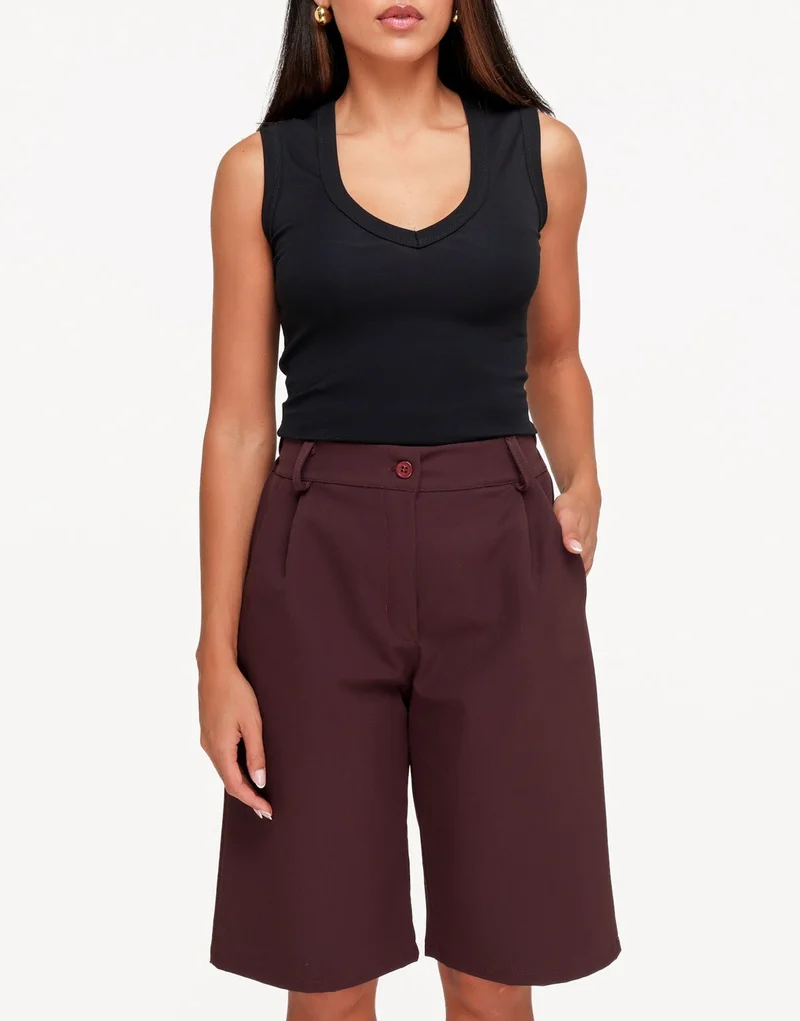 Aubergine Bermuda Lange - Short