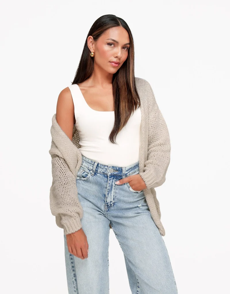 Taupe Wollen - Vest