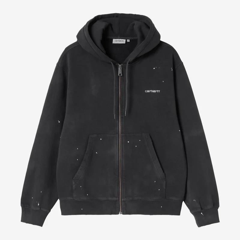 Carhartt WIP Herenjas met capuchon | Zwart Destroy Wash Splatter