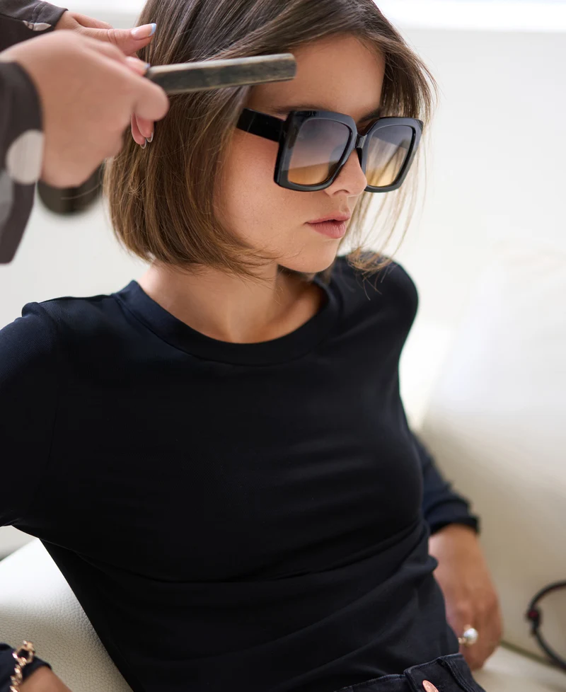 Luxe T-shirt lange mouw LA JANE Zwart