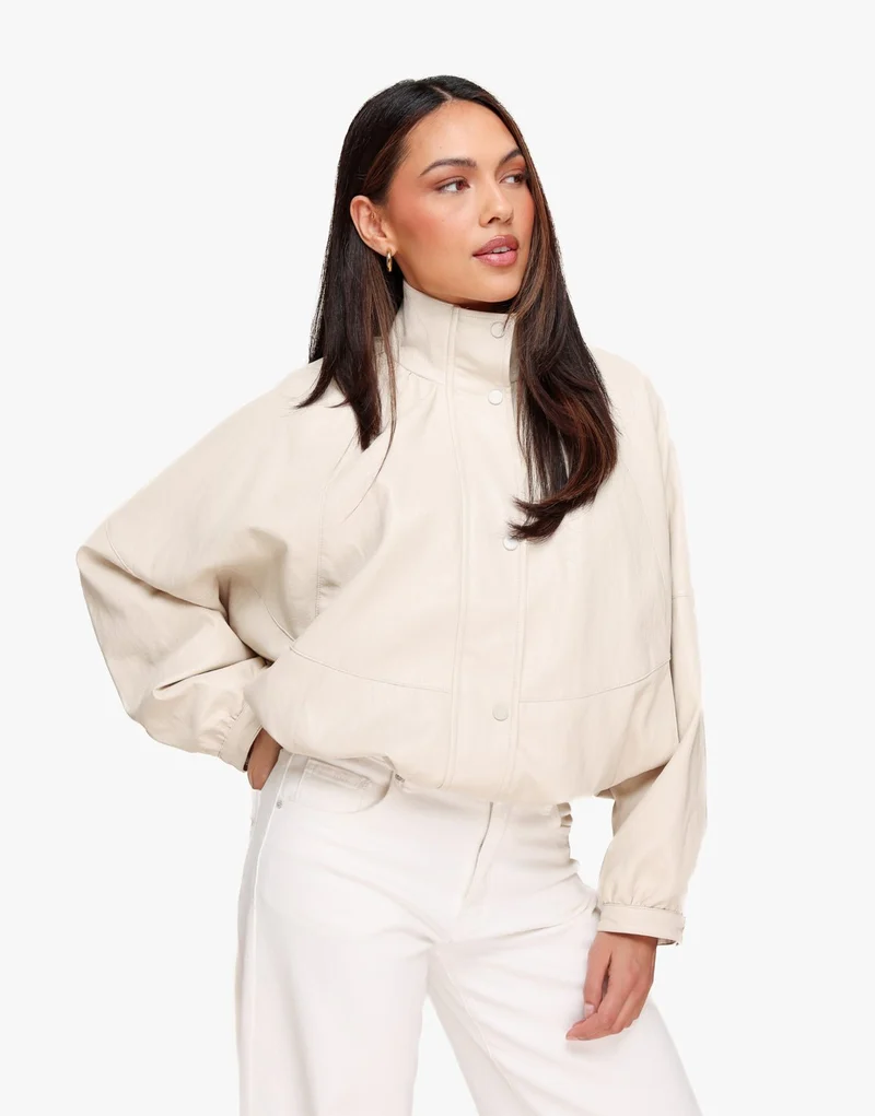 Creme PU Leren Oversized - Jas