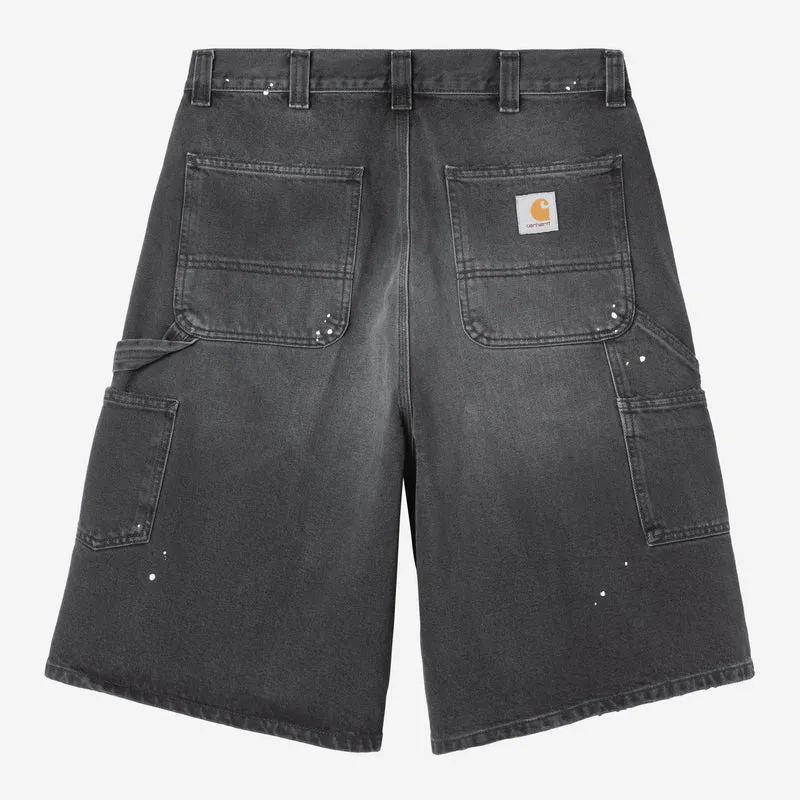 Carhartt WIP Heren OG Single Knee Kort | Zwarte vernietigingswas verfspatten