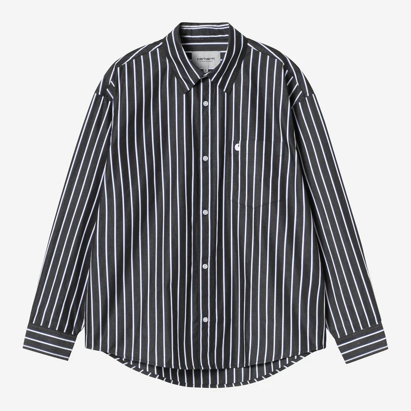 Carhartt WIP Heren Gowan gestreept overhemd | Zwart