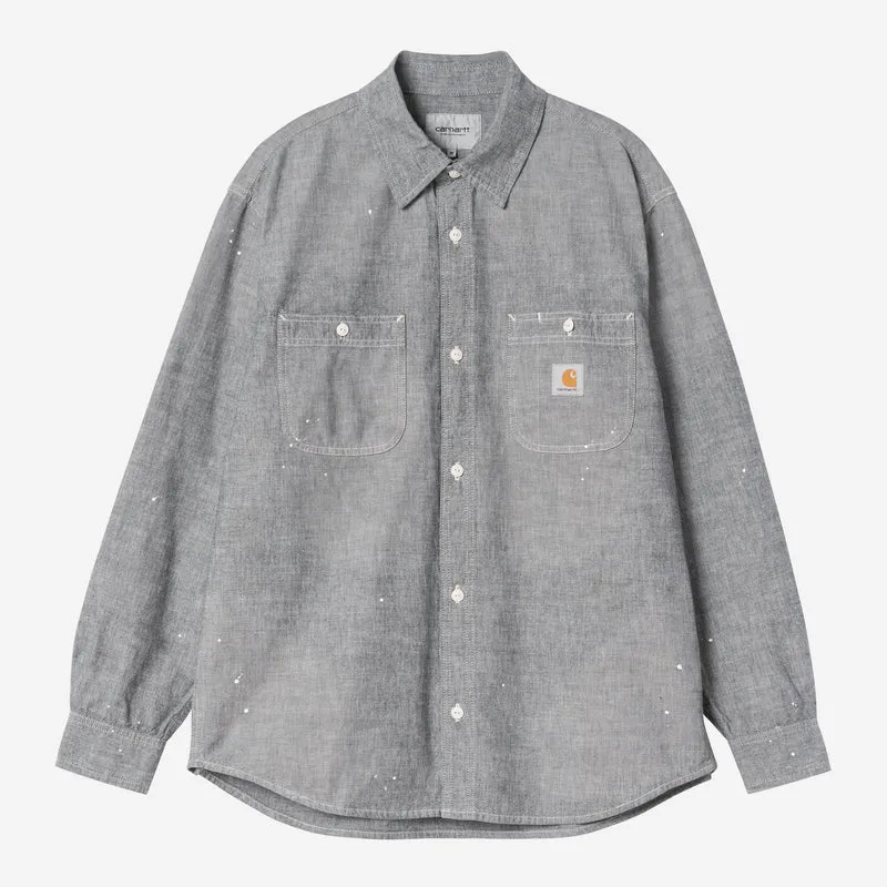 Carhartt WIP Schilderhemd voor heren | Zwart, gedragen, gebruikt, met spetters