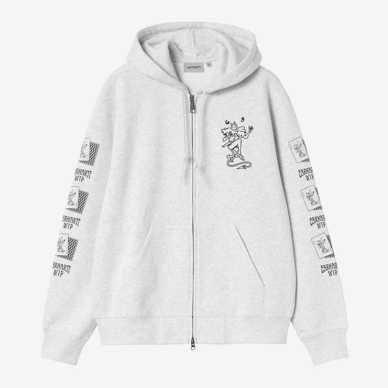 Carhartt WIP Hoodie voor heren met speelkaartenmotief | Ash Heather