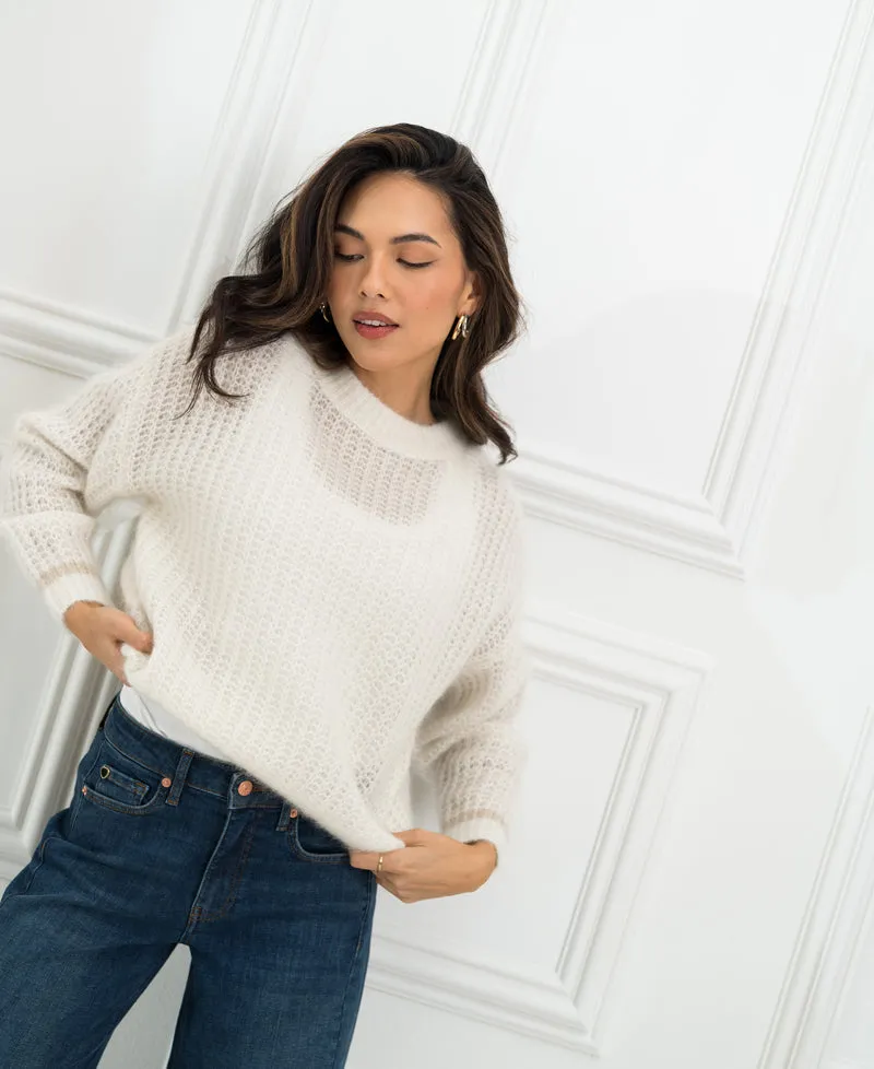 Mohair trui LA DOUCE Ivoorwit