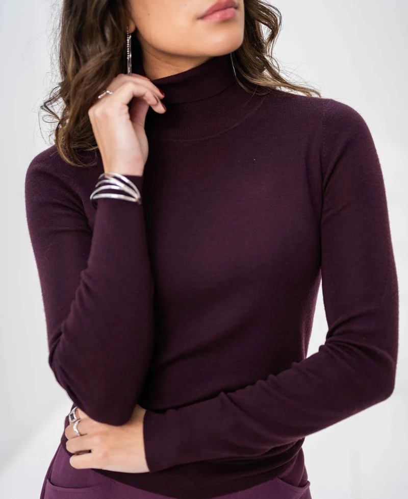 Merino coltrui LA FORTE Aubergine