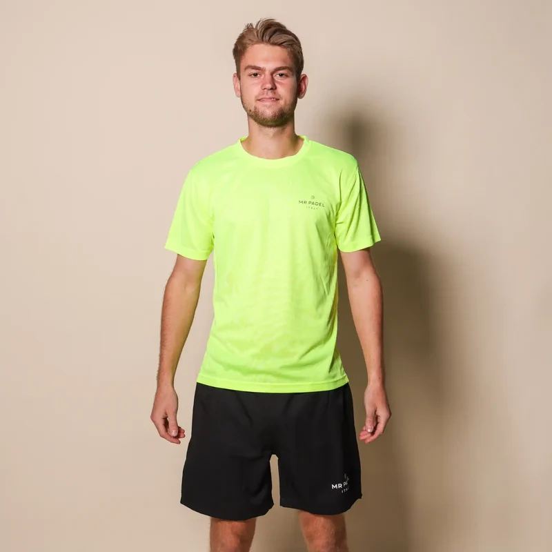 Mr Padelshirt Regular Fit Neon Geel