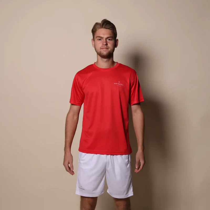 Mr Padelshirt Regular Fit Rood