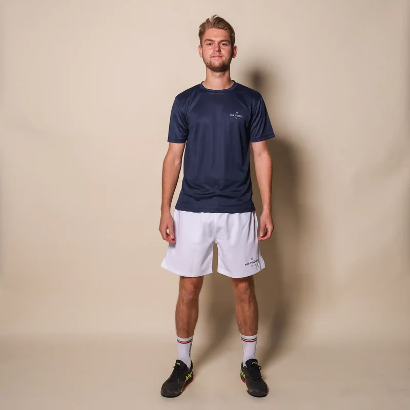 Mr Padelshirt Regular Fit Marineblauw