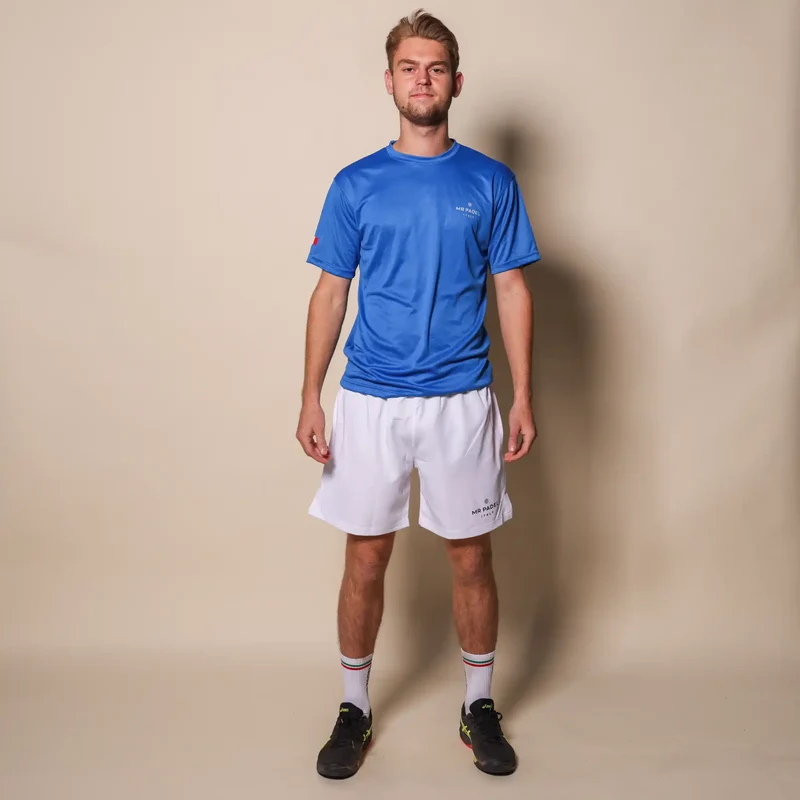 Padelshirt Slim fit Azzurro Blauw