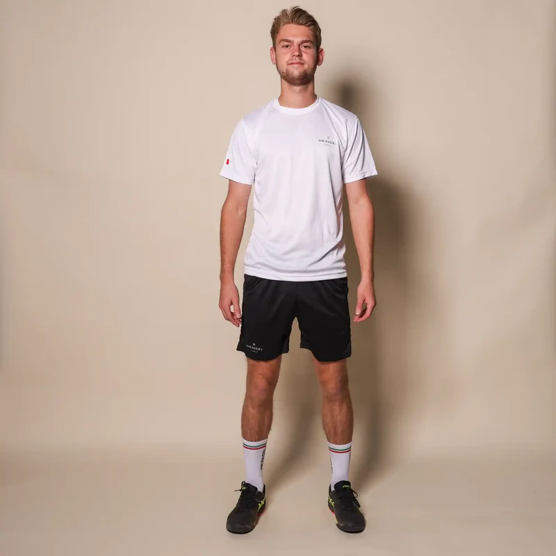 Padelshirt Slim fit Wit