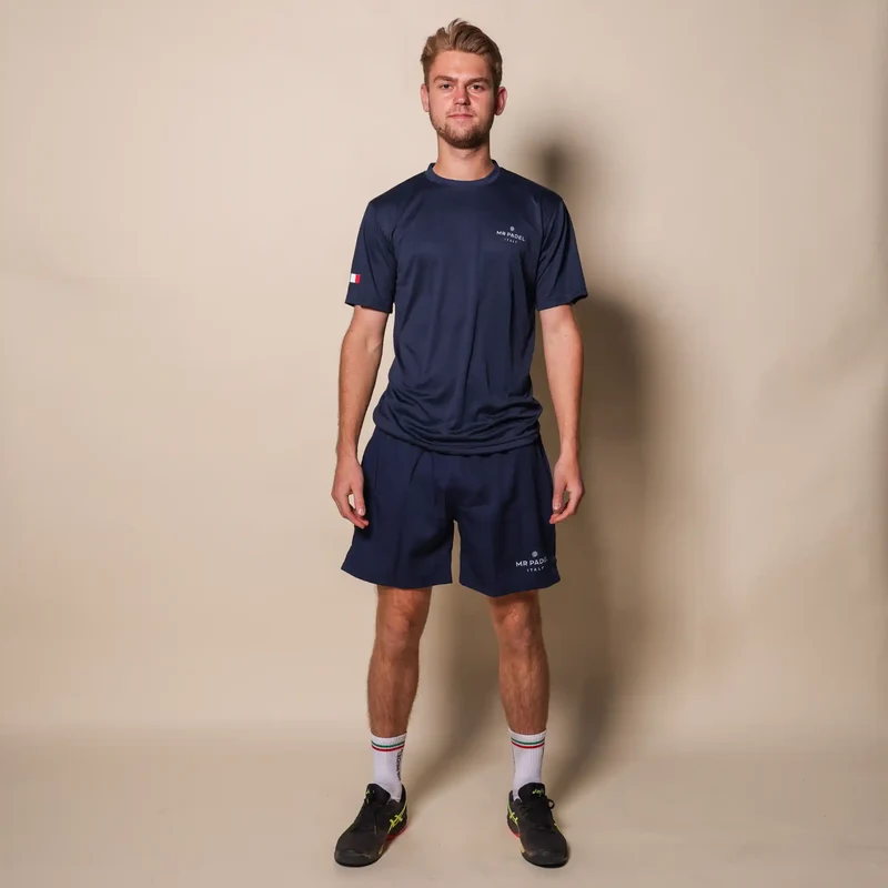 Padelshirt Slim fit Marineblauw