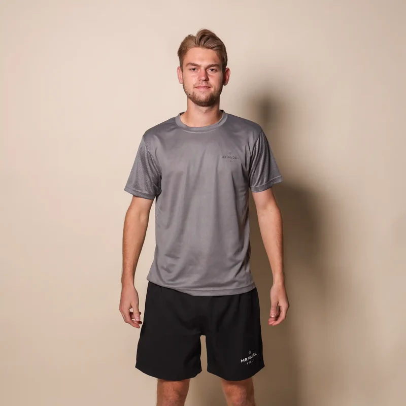 Mr Padelshirt Regular Fit Grijs