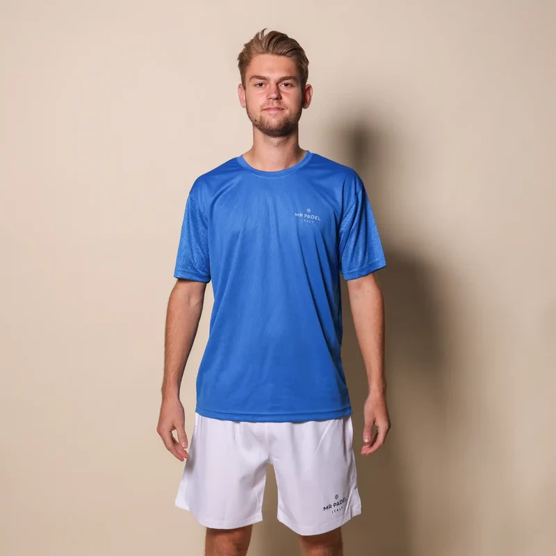 Mr Padelshirt Regular Fit Azzurro Blauw