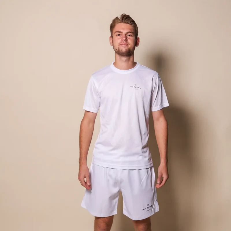 Mr Padelshirt Regular Fit Wit