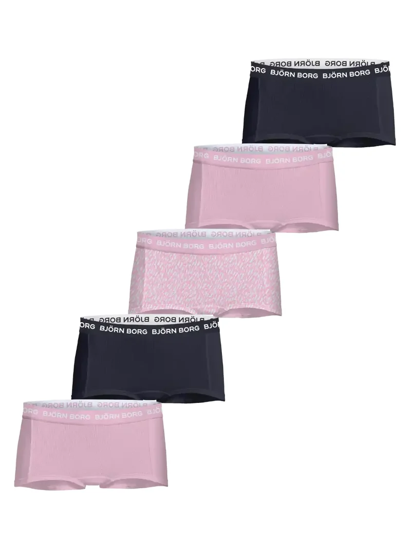 Björn Borg 5-Pack meisje boxershorts - Cotton stretch - Roze combi