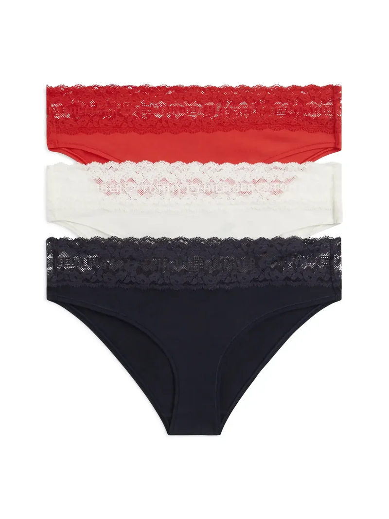 Tommy Hilfiger 3-Pack Dames Bikini Slips - Low rise - Kant